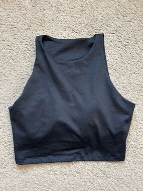 Old Navy Black Cloud Comfy High Neck Crop Tank Top